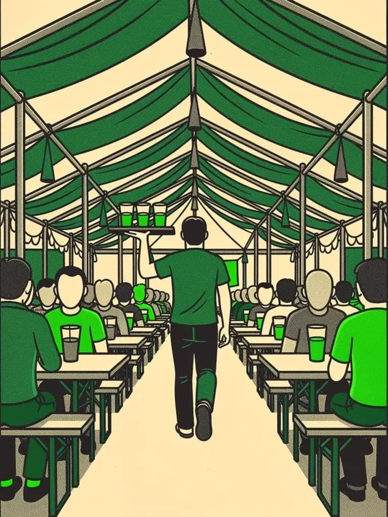 A runner carrying drinks to a table